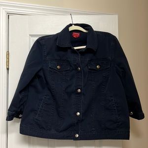 Chaps jean jacket dark navy denim 3/4 sleeves size 1x $15